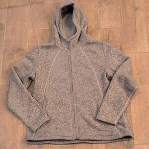 VGUC The North Face Heather Plum Full Zip Hooded Jacket Sweater Fleece Size XL